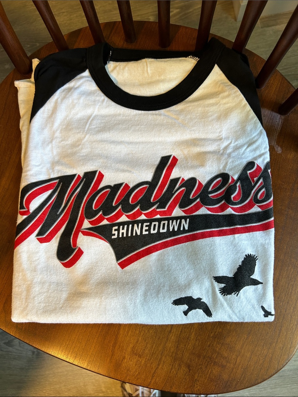 Madness Shinedown Raglan Long Sleeve Tee - Black & White - Picture 4 of 5